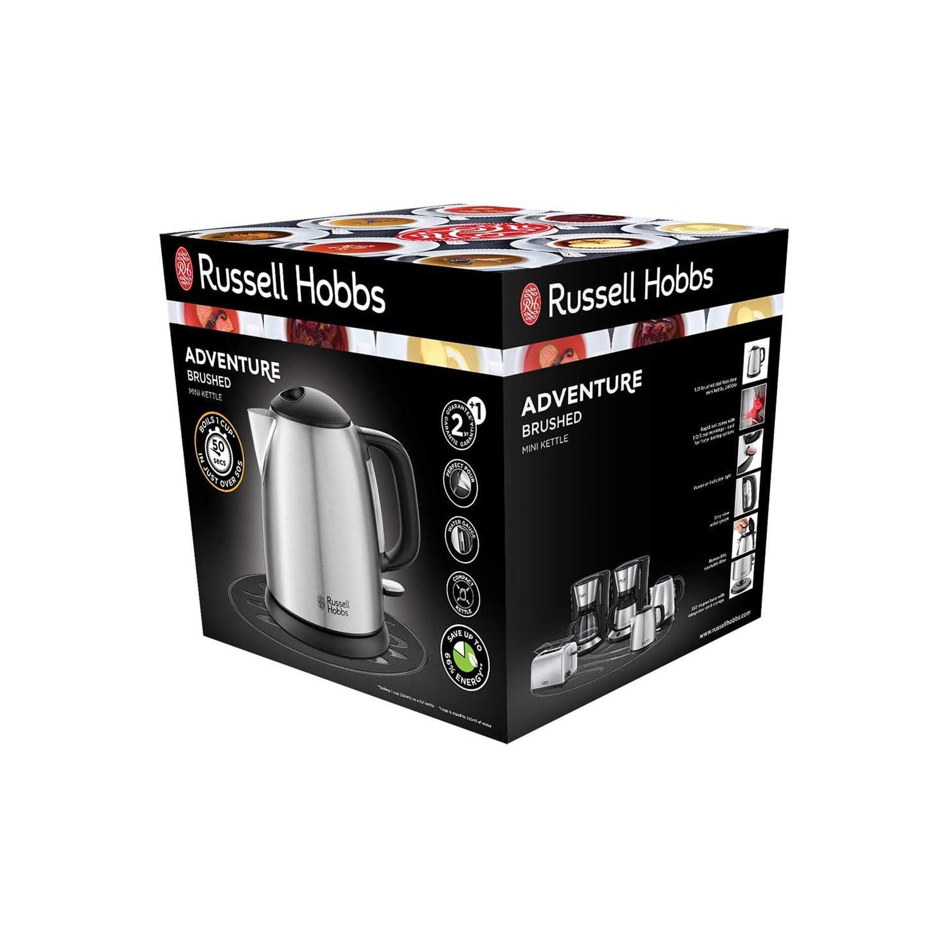 Електрическа кана - Russell Hobbs 24991-70 Adventure, 2400W, 1L, стоманена, бързо кипване, миещ се филтър, индикаторно осветление 5