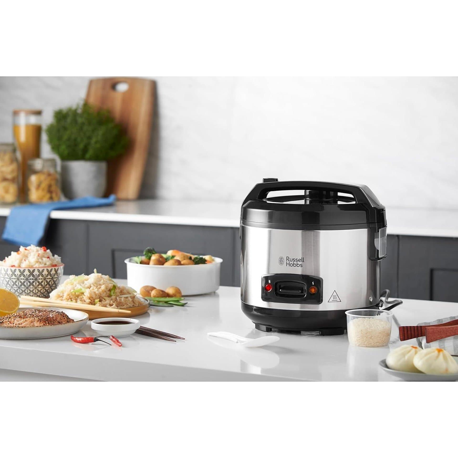 Оризоварка – Russell Hobbs 27080-56, 1.2 L, функция за поддържане на топлина, пара, незалепващо покритие, мерителна чаша и лъжица 7