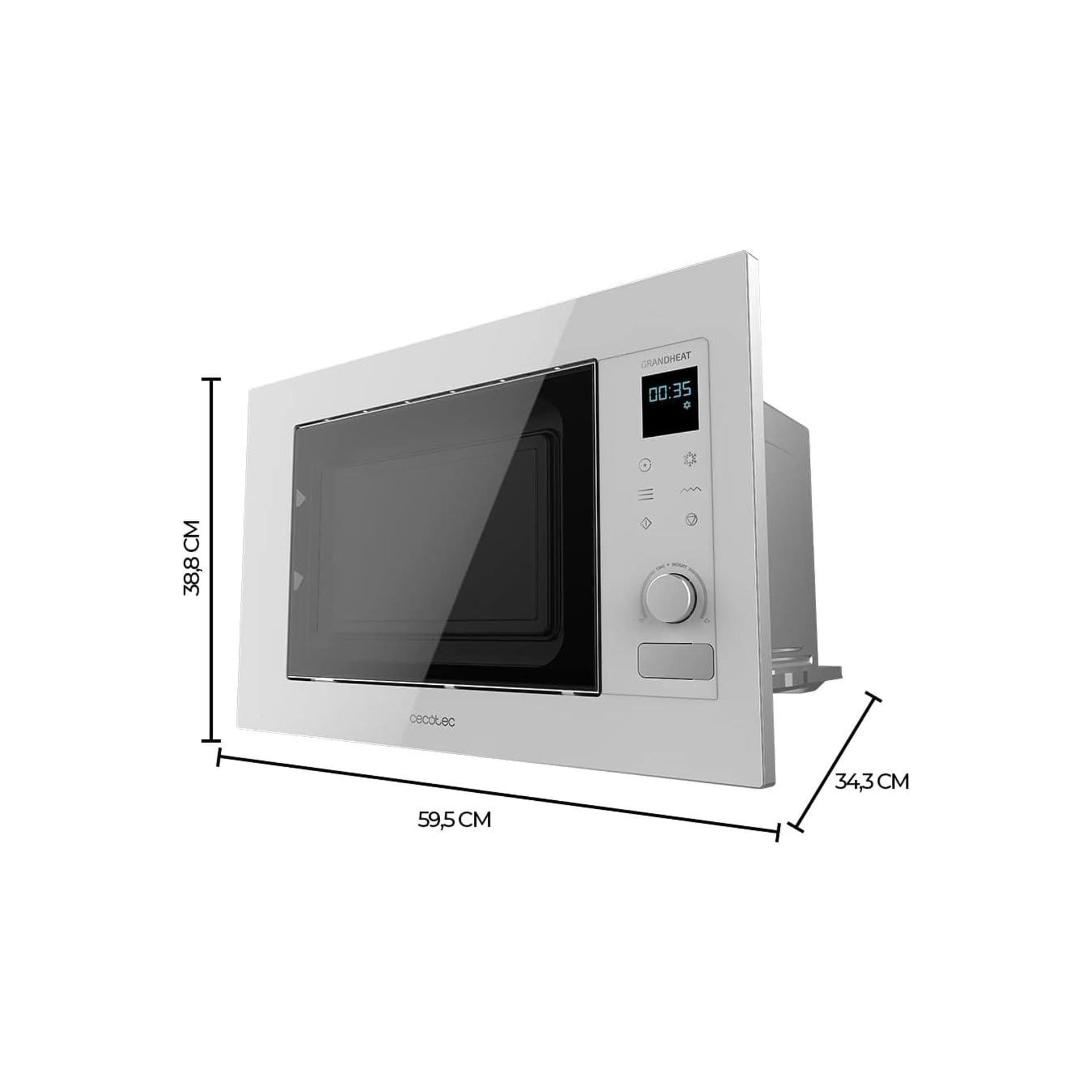 Микровълнова фурна за вграждане - Cecotec GrandHeat 2090 обем 21 L 1200 W грил 2