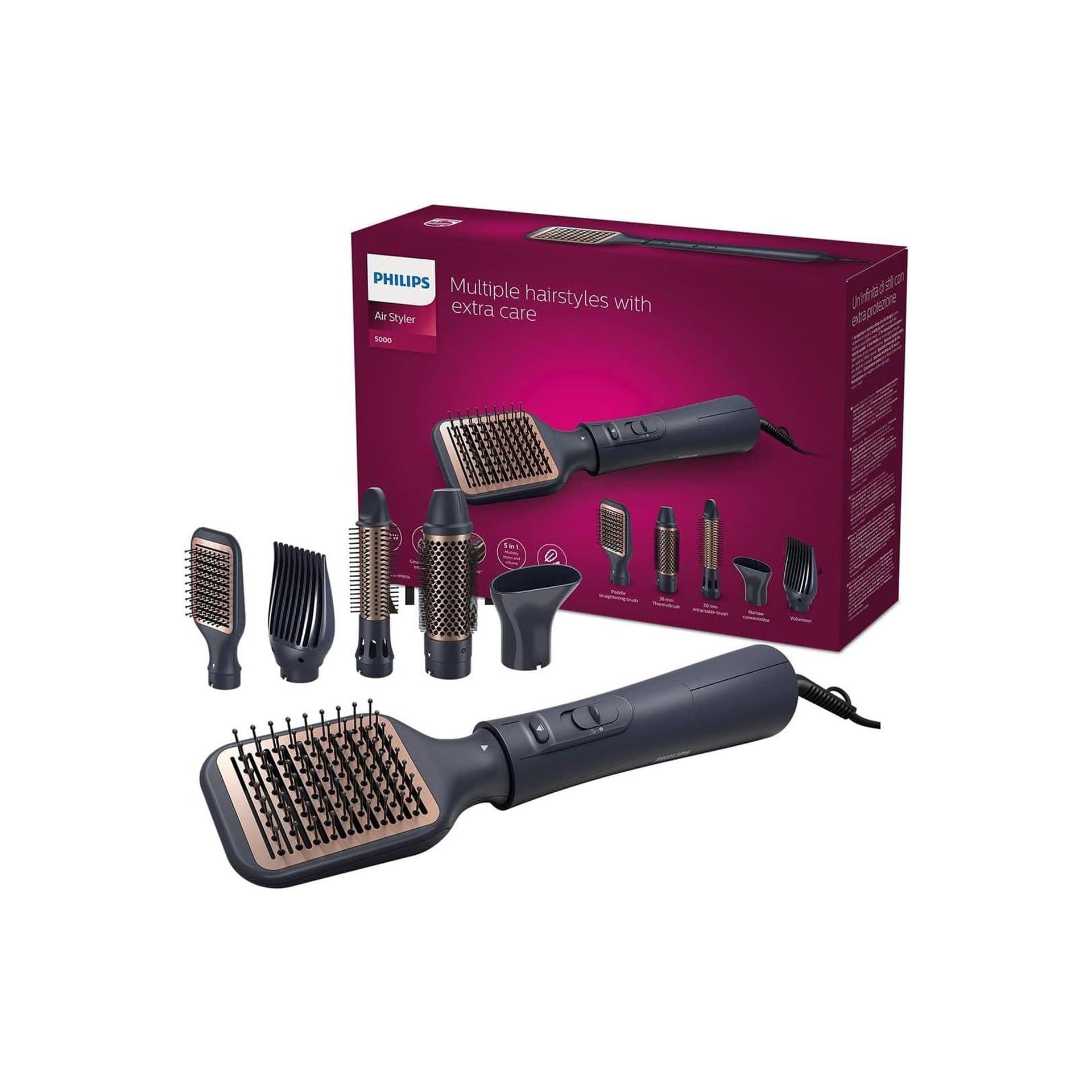 Четка за коса с горещ въздух - Philips BHA530 00 5 приставки