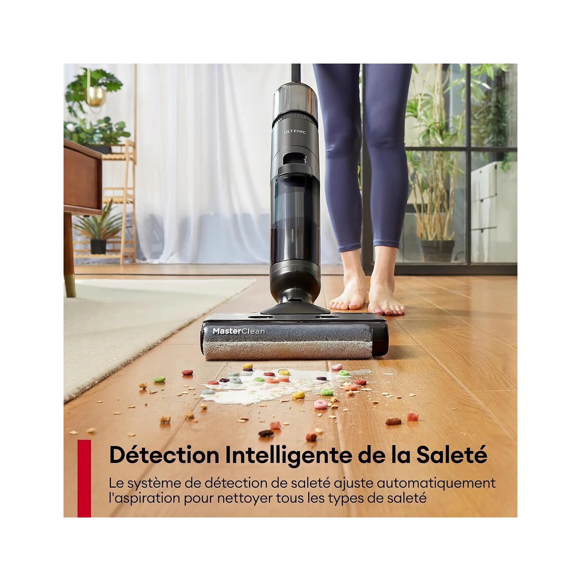 Прахосмукачка - Ultenic AC1 Elite Черна, Безжична, Моп функция, Самопочистване, 50 минути работа, LCD дисплей 5