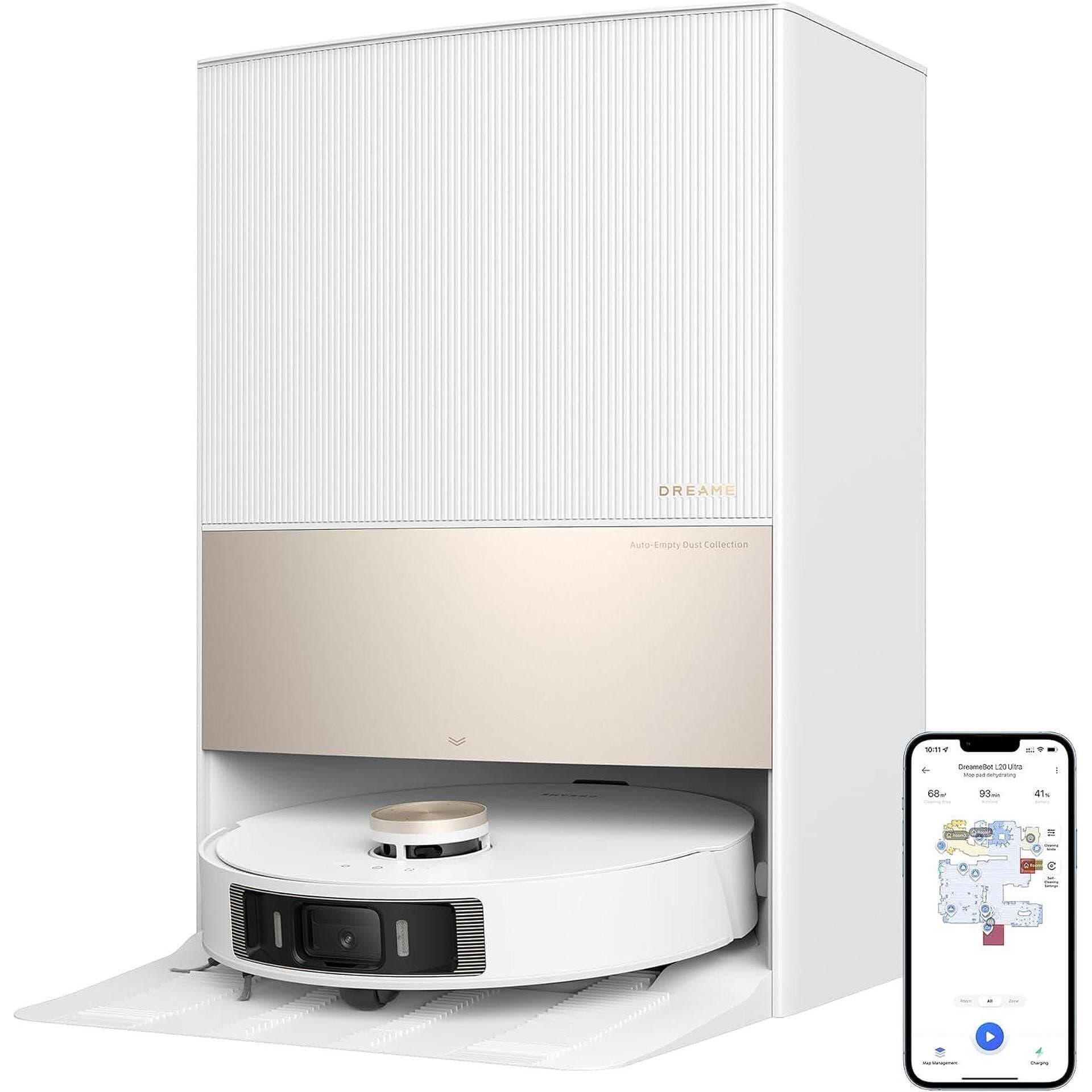 Робот прахосмукачка и моп – Dreame L20 Ultra, 7000 Pa, автоматична станция, AI навигация