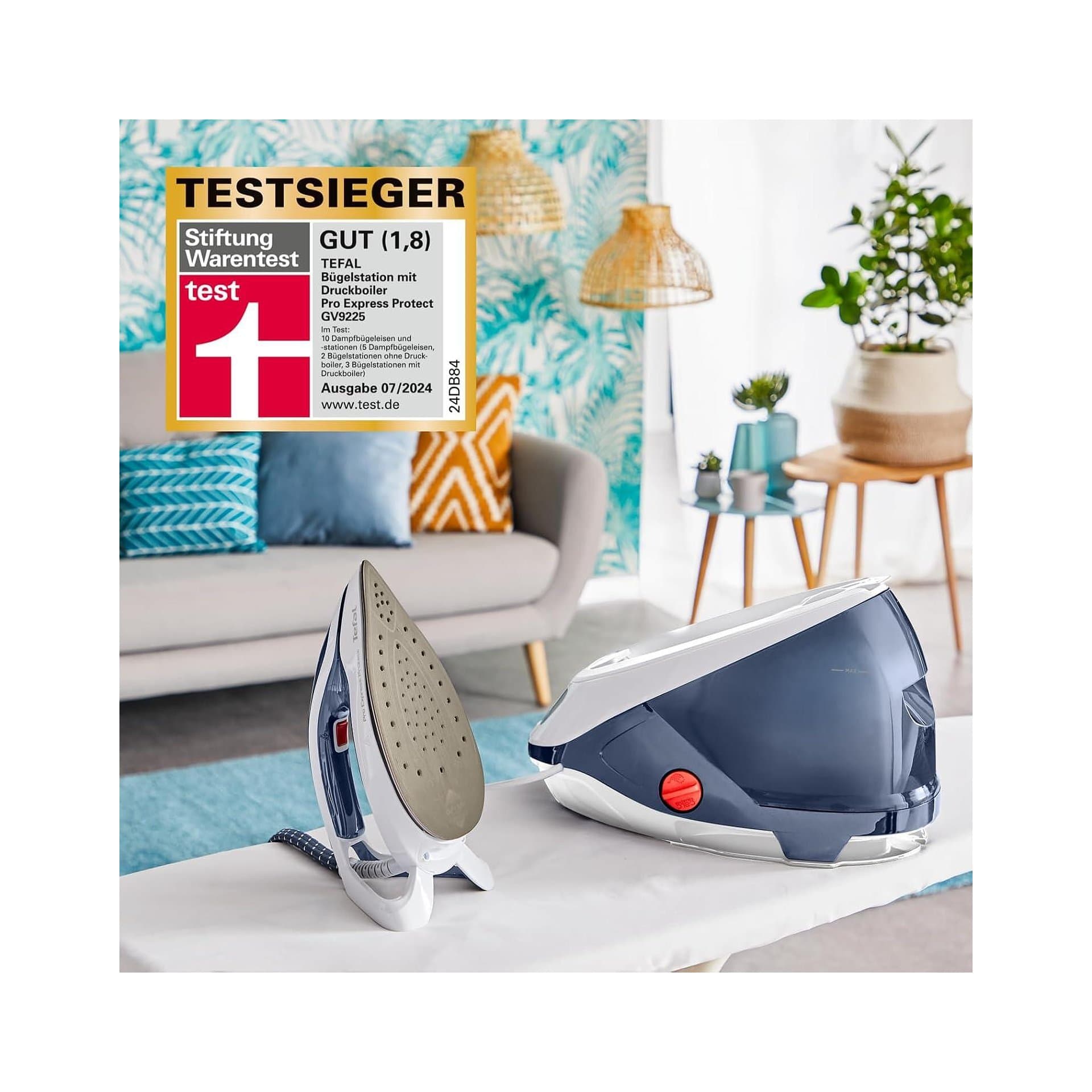 Ютия с парогенератор – Tefal Pro Express Protect GV9225 7.6 bar 140 g/мин 550 g/мин силен поток пара антиваровиков колектор вертикална пара 3
