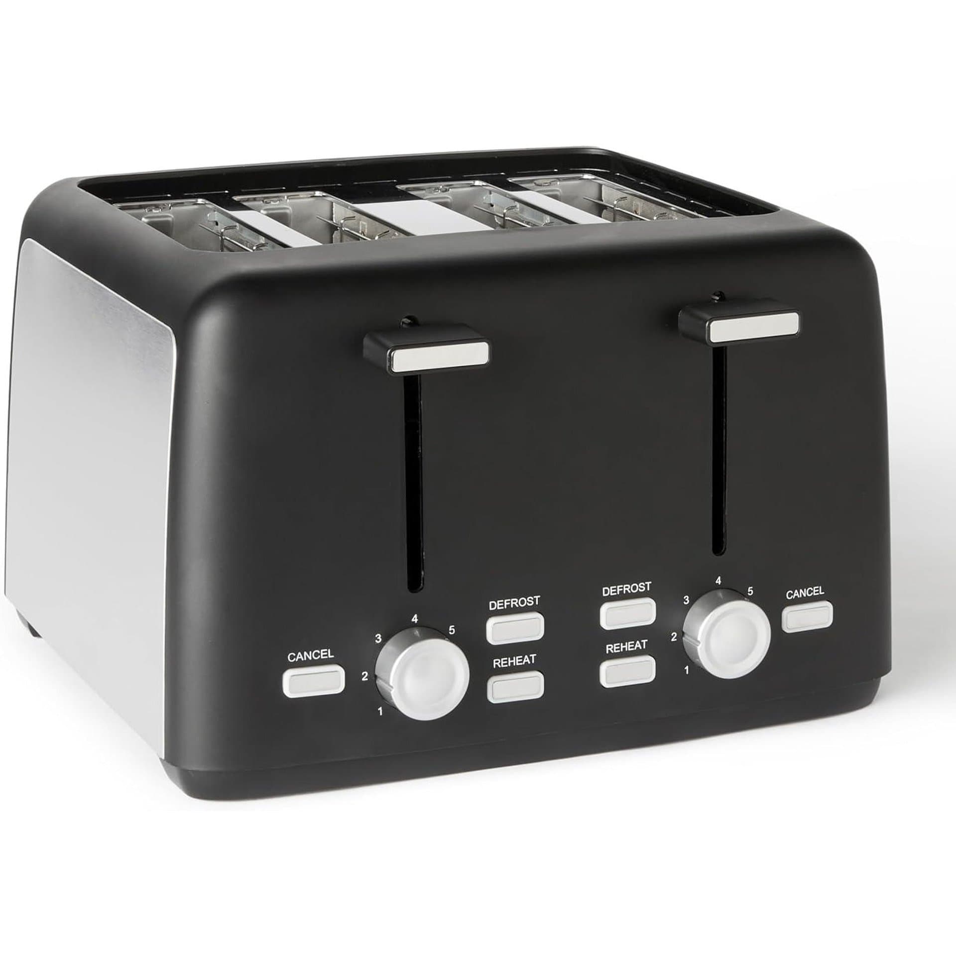 Тостер - Amazon Basics 4 филии 1500 W 7 степени на запичане