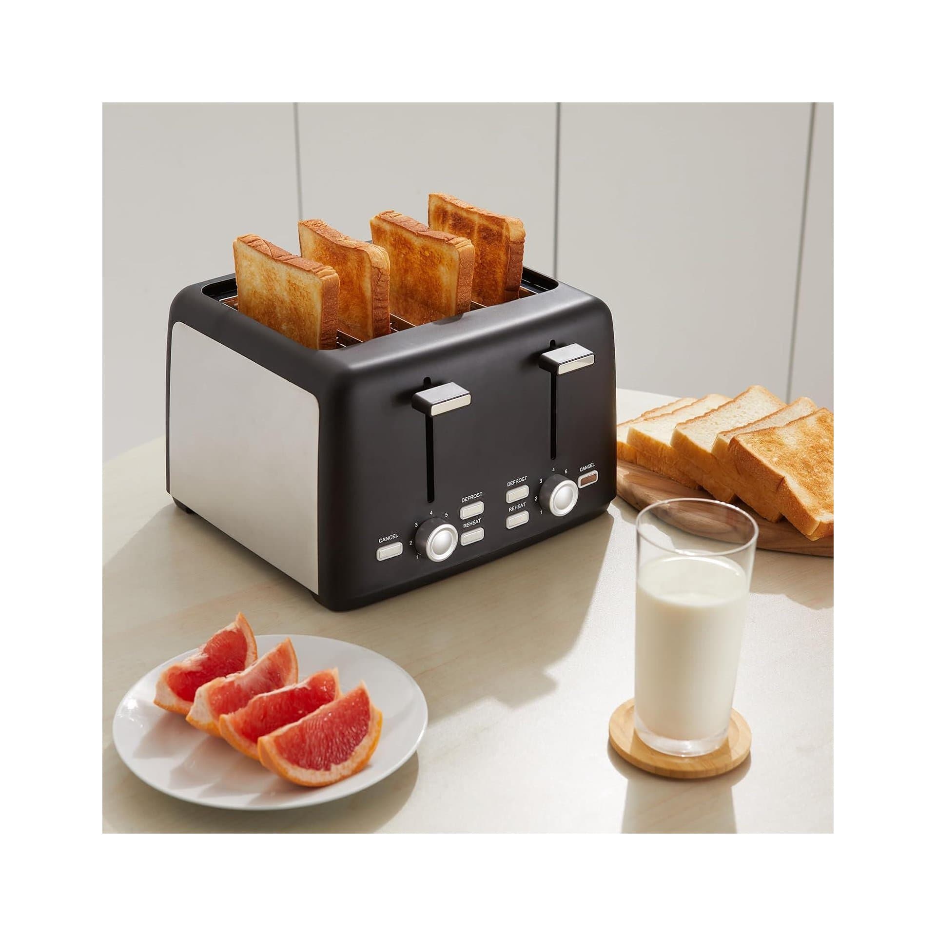 Тостер - Amazon Basics 4 филии 1500 W 7 степени на запичане 5