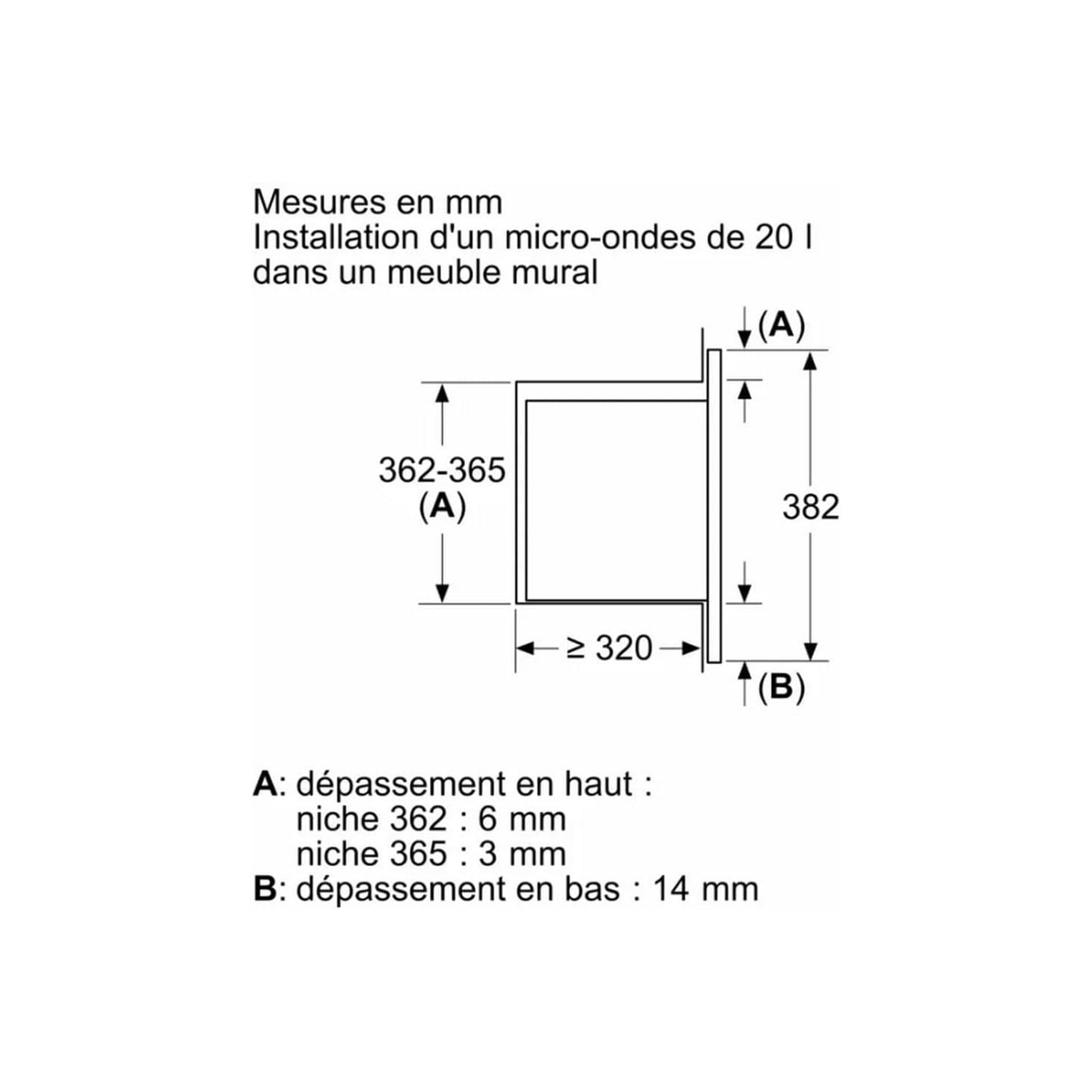 Микровълнова фурна за вграждане - Bosch BFL523MB3F Serie 2 20 L Черен 6