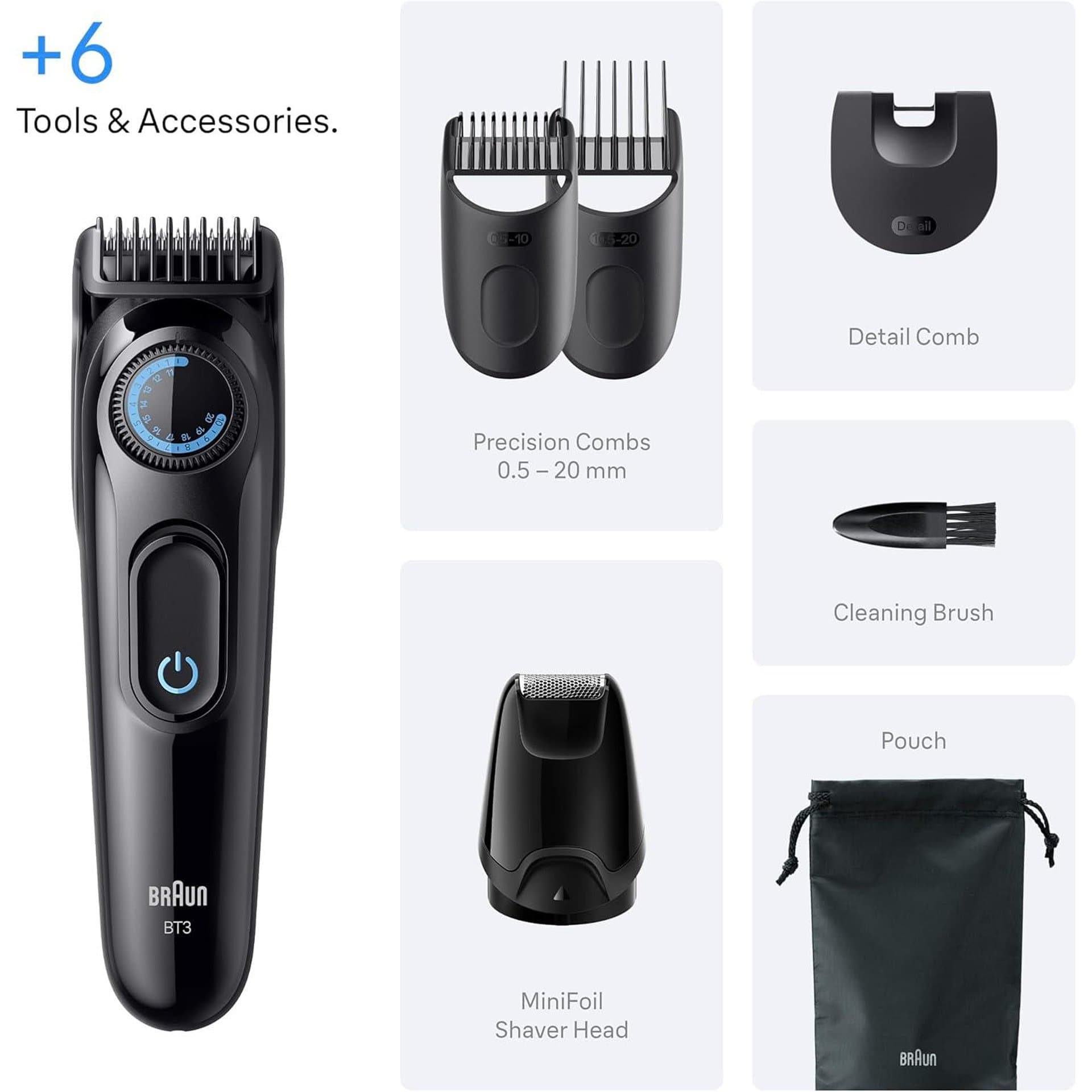 Тример за брада - Braun Series 3 BT3565 40 дължини водоустойчив