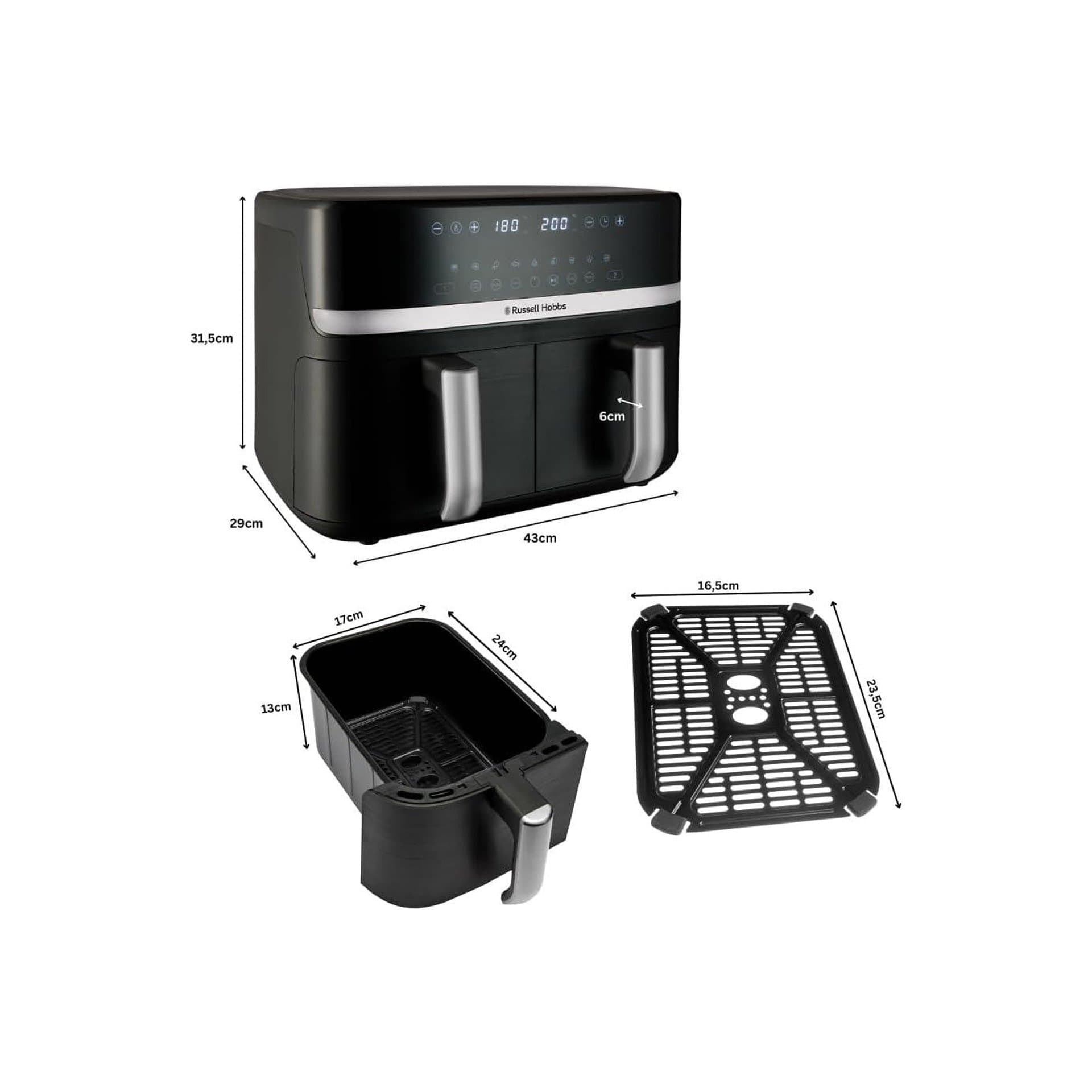 Фритюрник с горещ въздух - Russell Hobbs 27681-56 9L 2 кошници Rapid Air технология 2