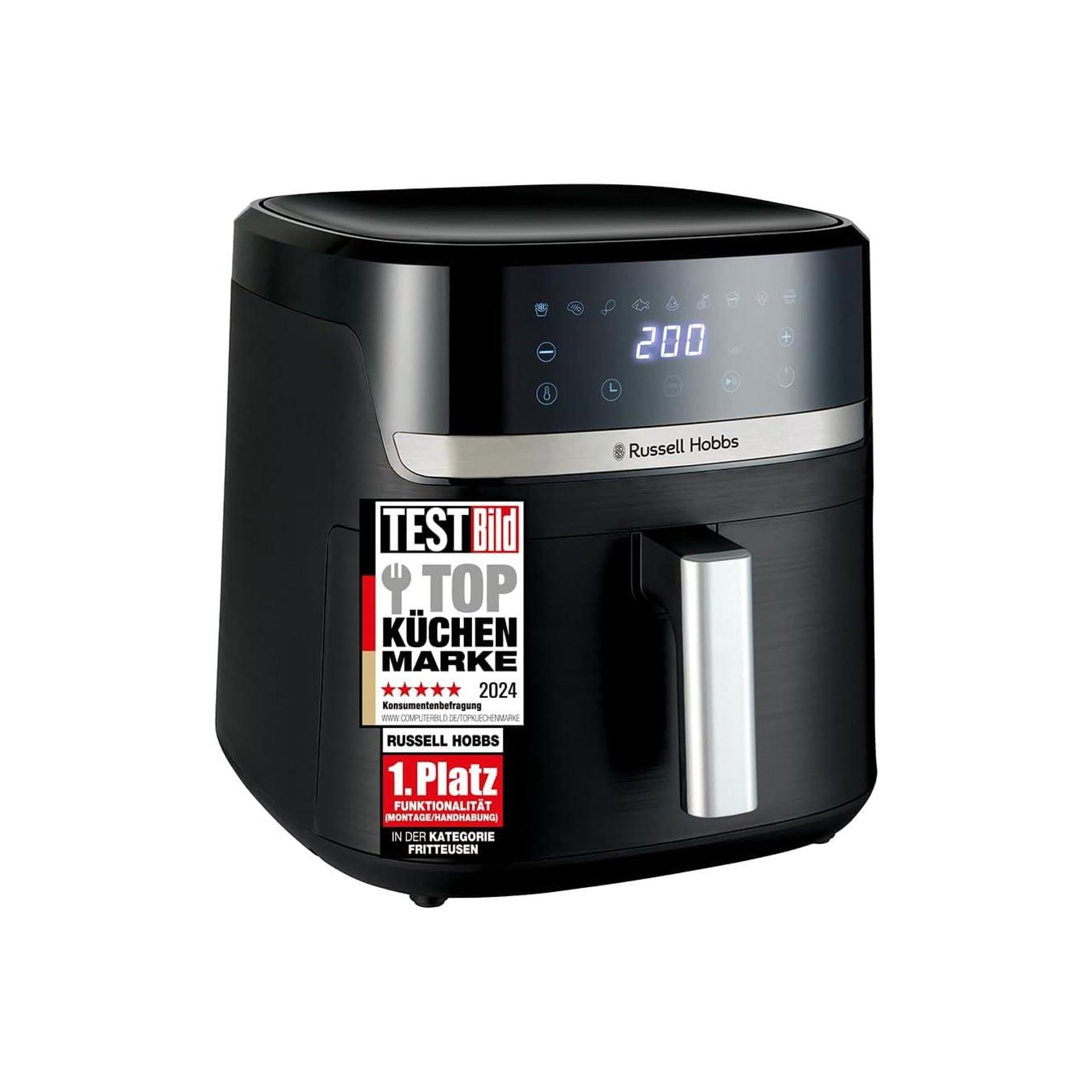 Фритюрник с горещ въздух – Russell Hobbs SatisFry XXL 8.3L Rapid AirFryer, 1800W, 9 програми, Touchscreen