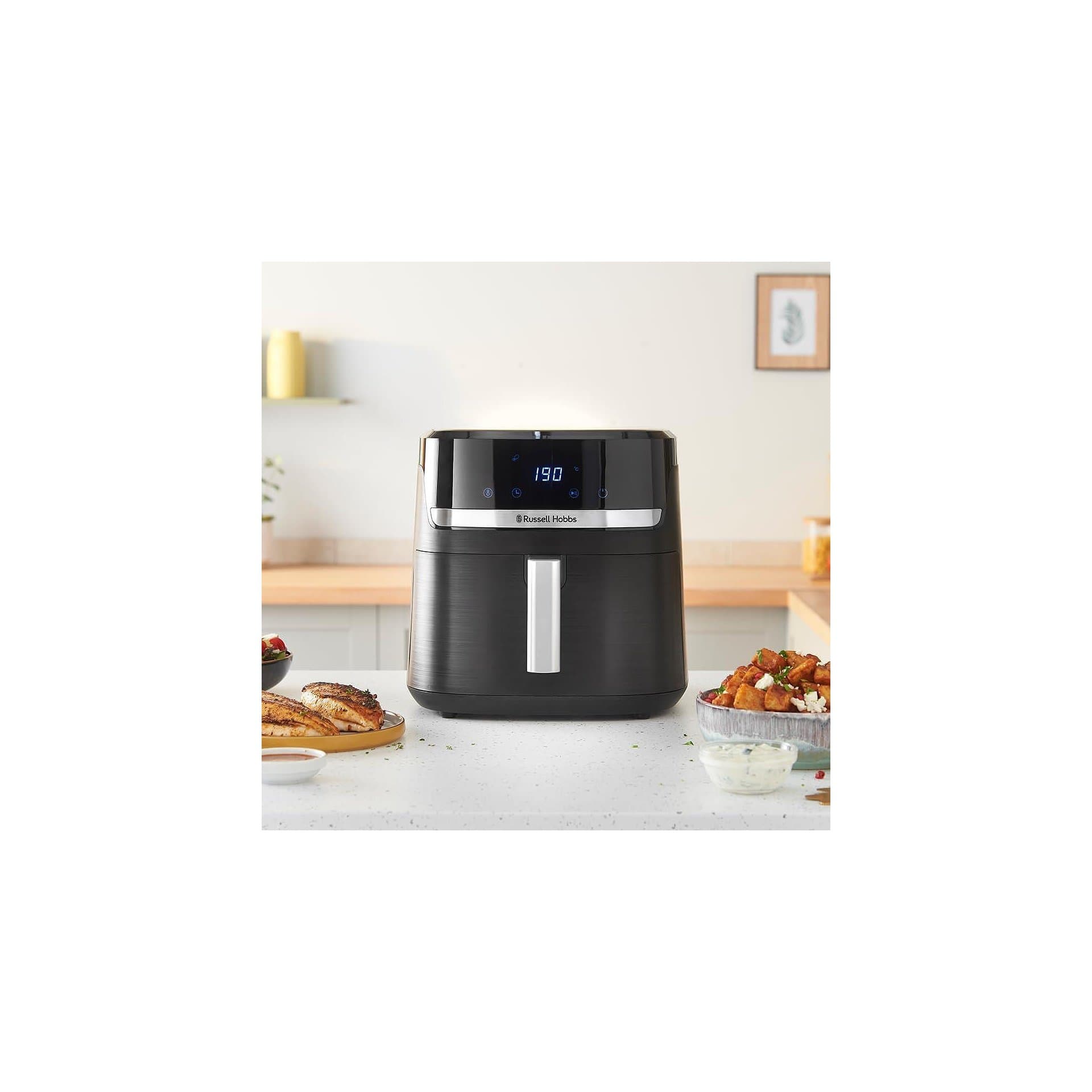 Фритюрник с горещ въздух – Russell Hobbs SatisFry XXL 8.3L Rapid AirFryer, 1800W, 9 програми, Touchscreen 7