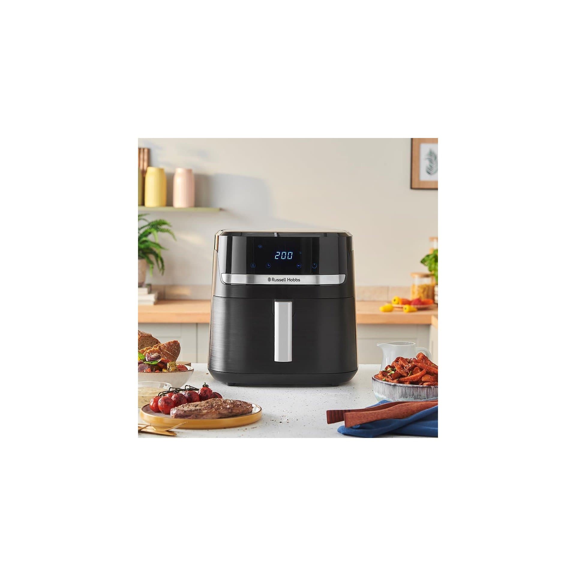 Фритюрник с горещ въздух – Russell Hobbs SatisFry XXL 8.3L Rapid AirFryer, 1800W, 9 програми, Touchscreen 8