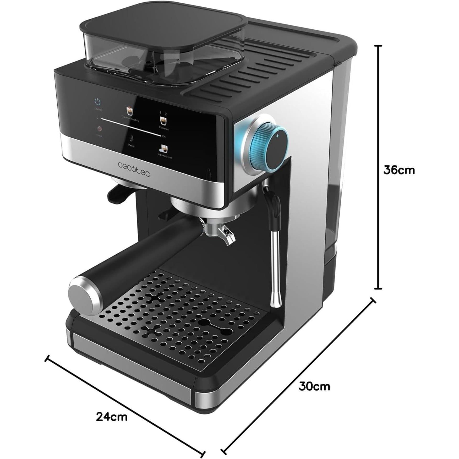 Кафемашина за еспресо - Cecotec Power Espresso 20 Grind 1350 W 20 bar мелачка 1.7 L 8
